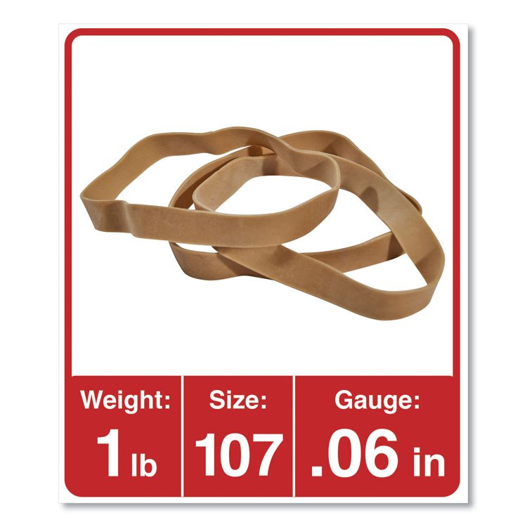Universal Rubber Bands, Size 107, 0.06" Gauge, Beige, 1 lb Box, 40/Pack (UNV01107)