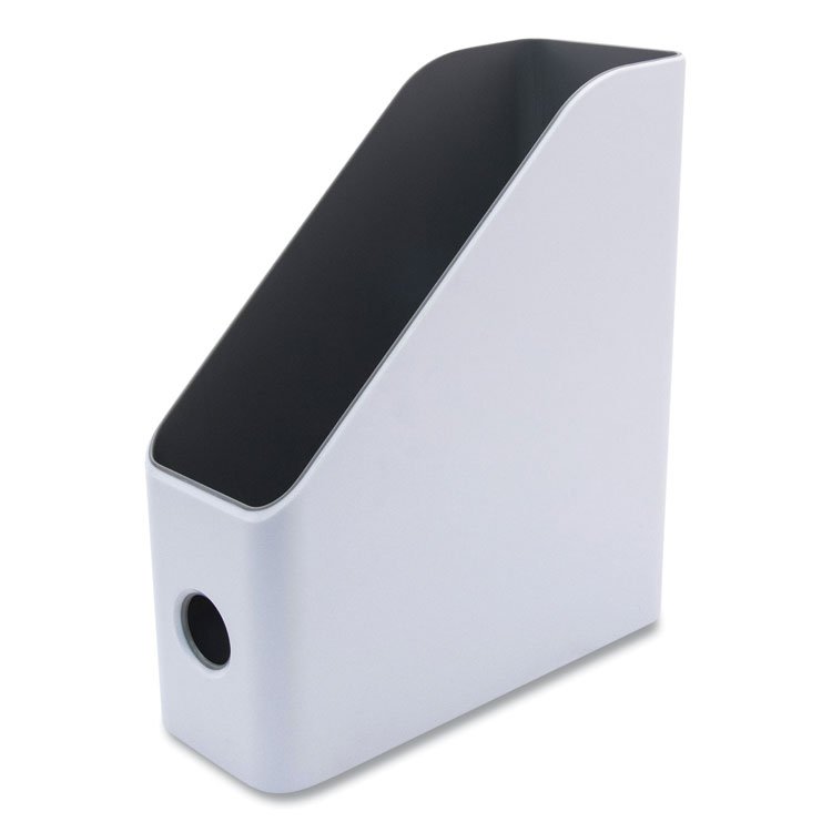 Advantus Fusion Magazine File, 4.25 x 9.5 x 12, White/Gray (AVT37521)