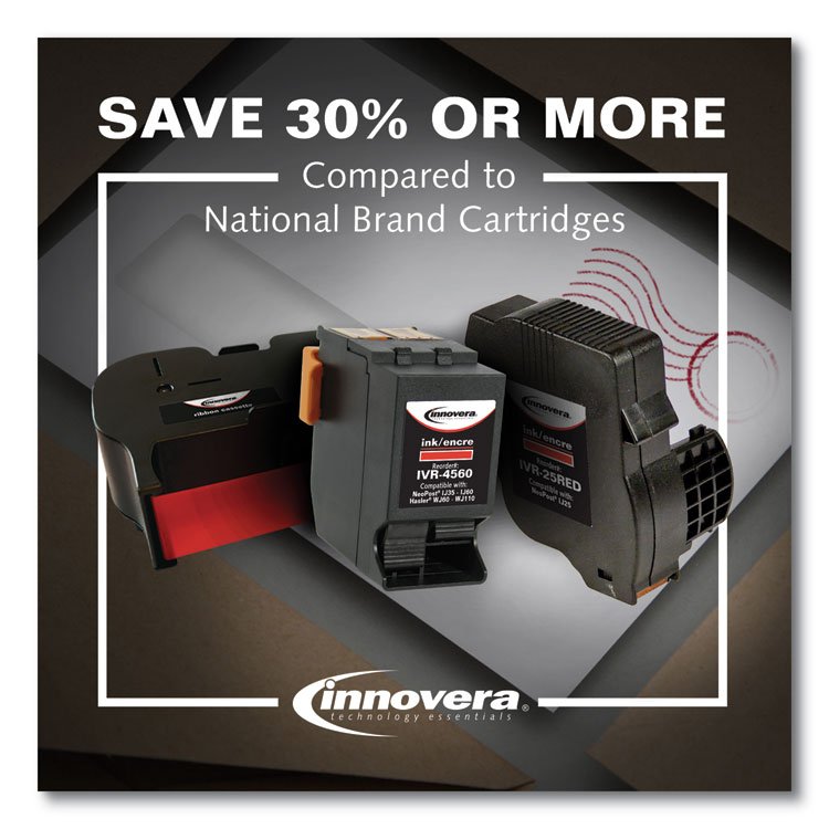 Innovera Remanufactured Red Postage Meter Ink, Replacement for ISINK34, 8,500 Page-Yield (IVRISINK34)