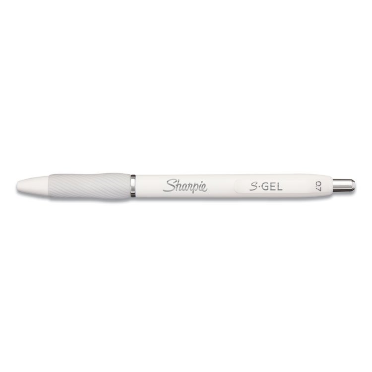 Sharpie S-Gel S-Gel Fashion Barrel Gel Pen, Retractable, Medium 0.7 mm, Black Ink, Pearl White Barrel, Dozen (SAN2126236)