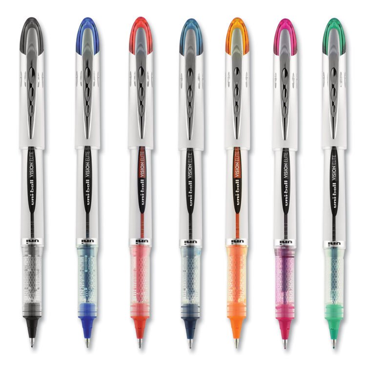 uniball VISION ELITE Hybrid Gel Pen, Stick, Bold 0.8 mm, Assorted Ink and Barrel Colors, 8/Pack (UBC90199PP)