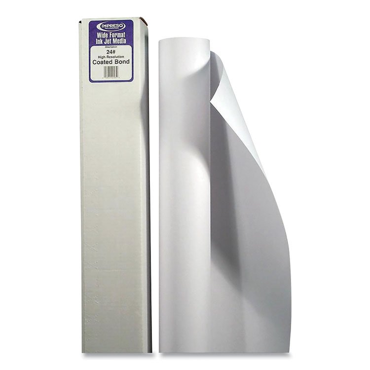 Alliance Wide Format Professional Coated Bond, 2" Core, 24 lb Bond Weight, 24" x 150 ft, Matte White (TST2201)