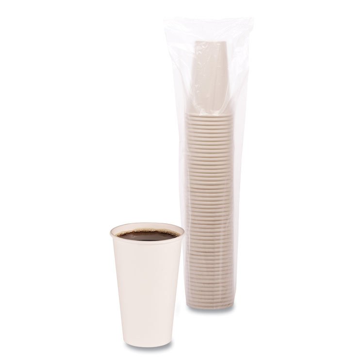 Boardwalk Paper Hot Cups, 16 oz, White, 50/Sleeve, 20 Sleeves/Carton (BWKWHT16HCUP)