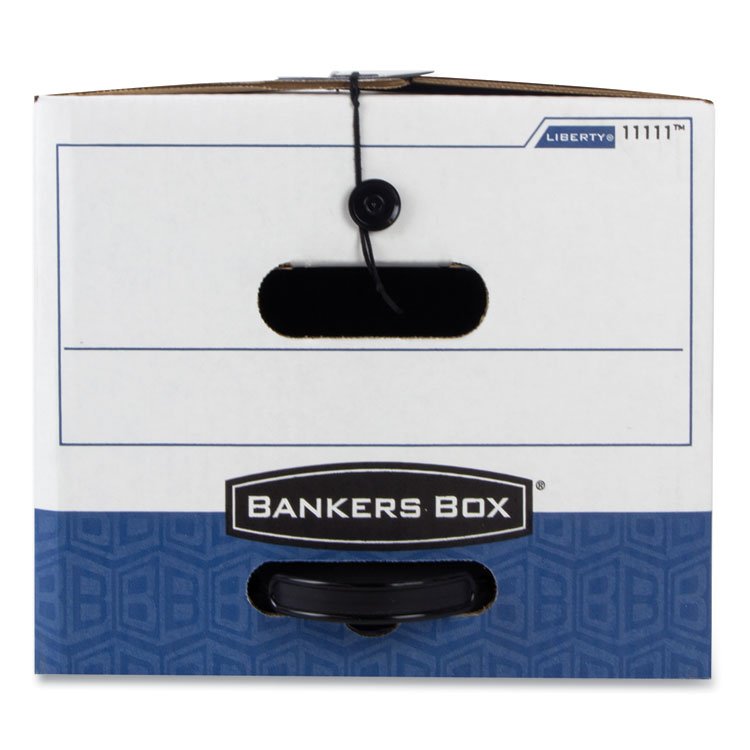 Bankers Box LIBERTY Plus Heavy-Duty Strength Storage Boxes, Legal Files, 15.25" x 24.13" x 10.75", White/Blue, 12/Carton (FEL12112)