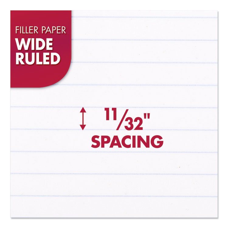 Mead Filler Paper, 3-Hole, 8 x 10.5, Wide/Legal Rule, 200/Pack (MEA15200)