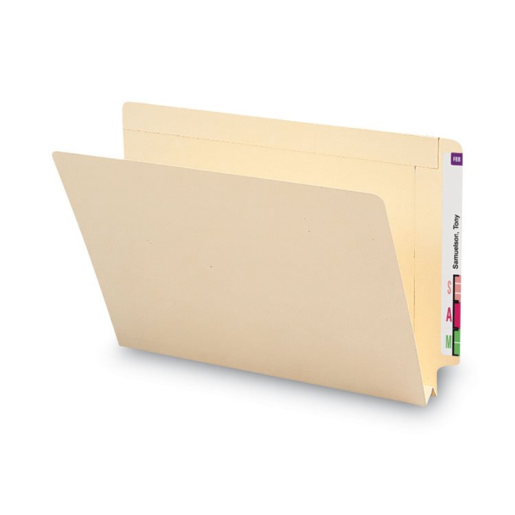 Smead Heavyweight Manila End Tab Expansion Folders, Straight Tabs, Legal Size, 1.5" Expansion, Manila, 50/Box (SMD27275)