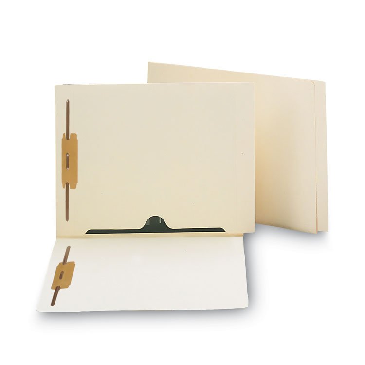 Smead Heavyweight End Tab Fastener Folders, Interior Back-Cover Pocket, 0.75" Expansion, 2 Fasteners, Letter Size, Manila, 50/Box (SMD34101)