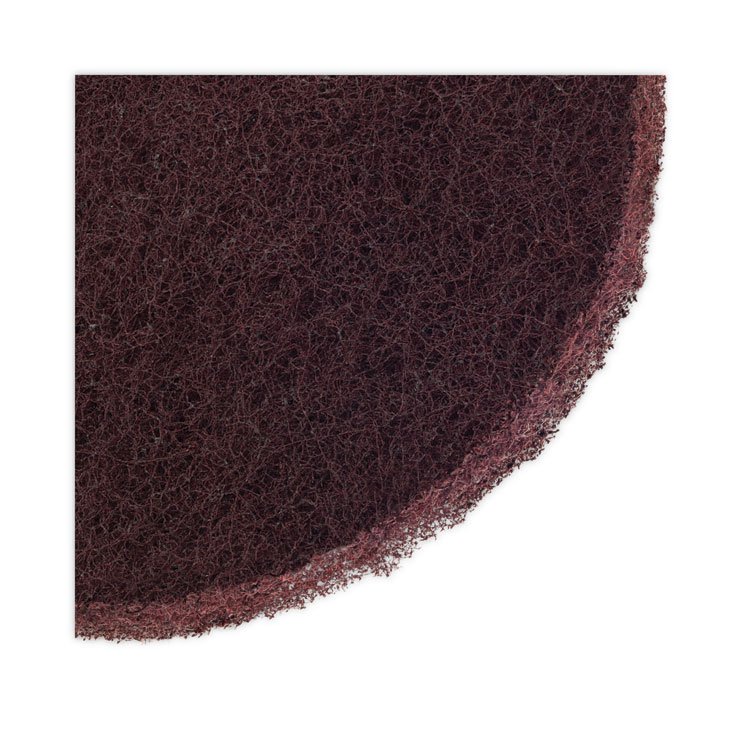 Boardwalk Deep Scrub Pads, 16" Diameter, Maroon, 10/Carton (BWKSPP16)