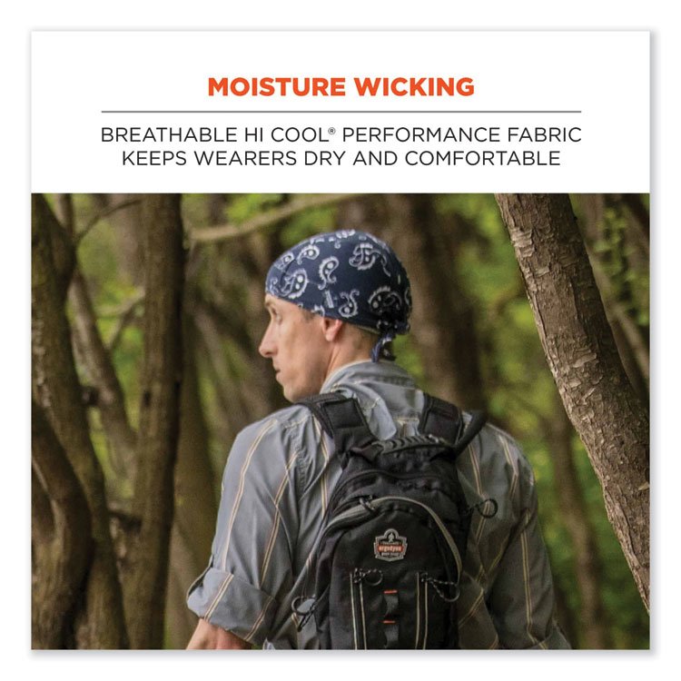 ergodyne Chill-Its 6615 High-Performance Bandana Doo Rag with Terry Cloth Sweatband, One Size Fits Most, Camo (EGO12478)