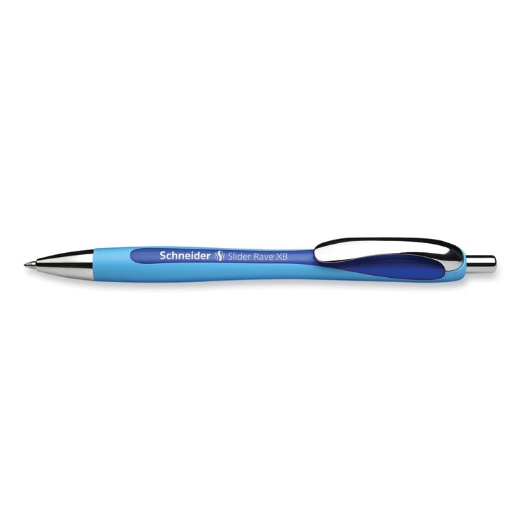 Schneider Slider Rave XB Ballpoint Pen, Retractable, Extra-Bold 1.4 mm, Blue Ink, Blue/Light Blue Barrel (RED132503)