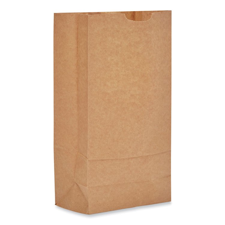 ROSS & WALLACE PAPER PRODUCTS, INC. Grocery Paper Bags, 10# Size, Heavy-Duty, 50# Basis Weight, 7" x 4.38" x 13.75", Kraft, 500/Bundle (BAGGH10500)