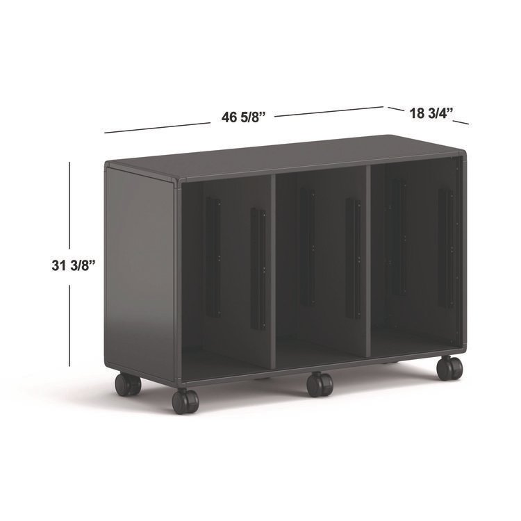 HON Class-ifi Tote Storage Cabinet, Three-Wide, 46.63" x 18.75" x 31.38", Charcoal Gray (HONEST2H3WNSSNA)