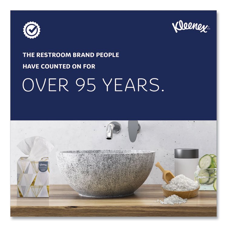 Kleenex Boutique White Facial Tissue, 2-Ply, Pop-Up Box, 90 Sheets/Box (KCC21270BX)