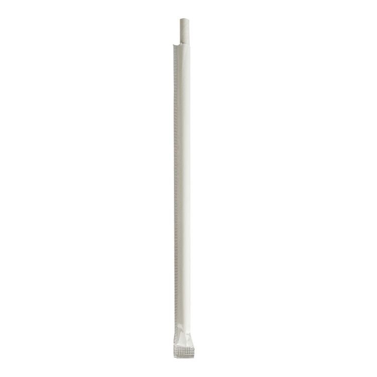 Boardwalk Wrapped Jumbo Paper Straws, 7.75", Paper, White, 320/Pack, 4 Packs/Carton (BWKPPRSTRWIW)