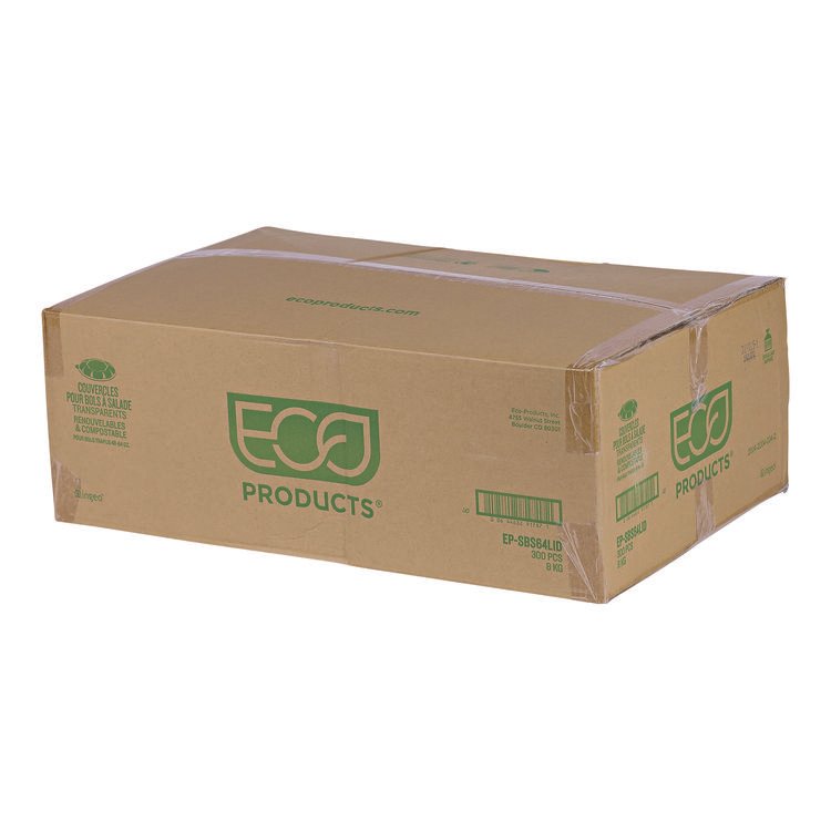 Eco-Products Salad Bowl Lids, Lids for 64 oz Squat Salad Bowls, 9.5" Diameter, Clear, Plastic, 300/Carton (ECOEPSBS64LID)