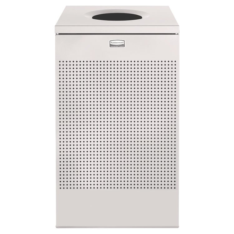 Rubbermaid Commercial Designer Line Silhouettes Waste Receptacle, 20 gal, Steel, Silver Metallic (RCPSC18EPLSM)