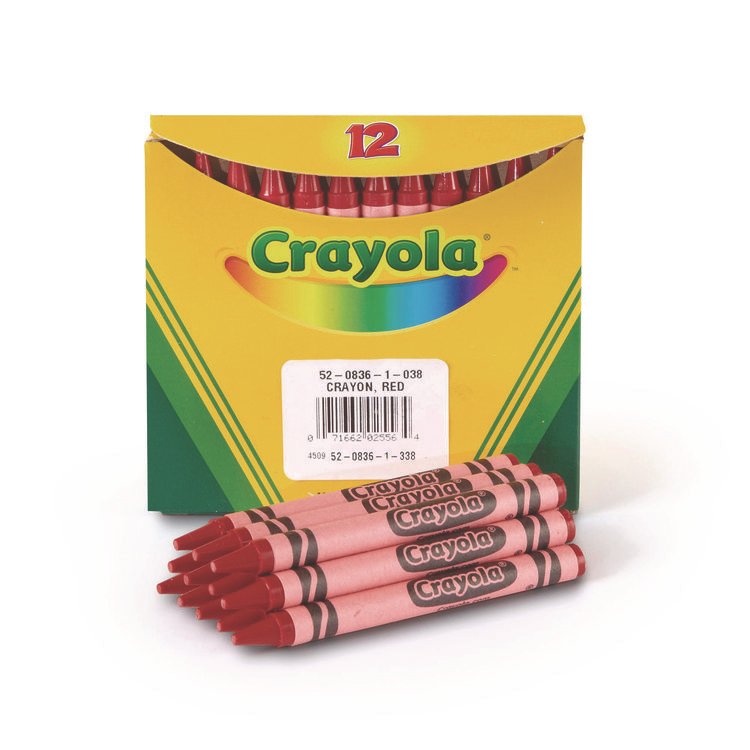Crayola Bulk Crayons, Red, 12/Box (CYO520836038)