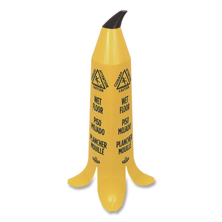 Impact Banana Wet Floor Cones, 14.25 x 14.25 x 36.75, Yellow/Brown/Black (IMPB1101)