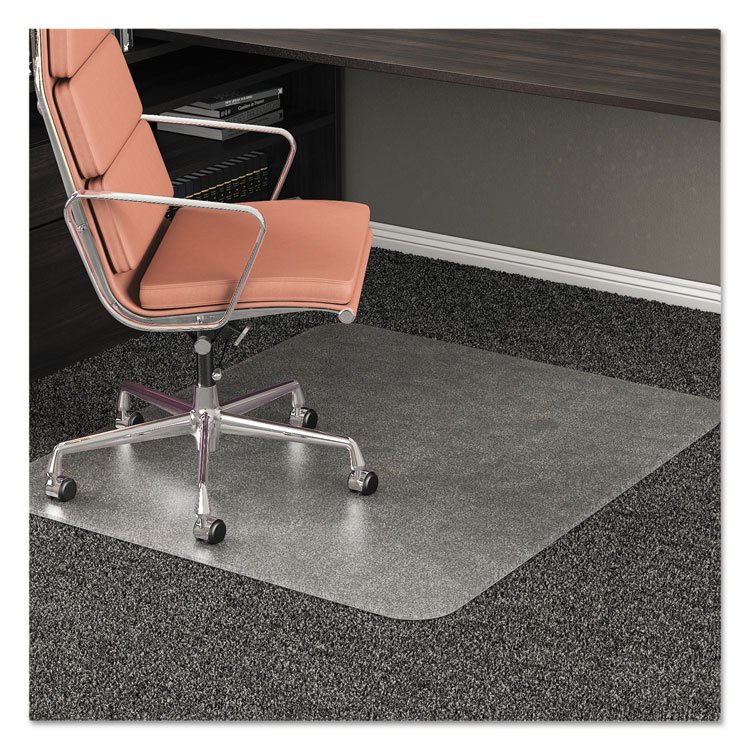 deflecto RollaMat Frequent Use Chair Mat, Medium Pile Carpet, Flat, 46 x 60, Rectangle, Clear (DEFCM15443F)
