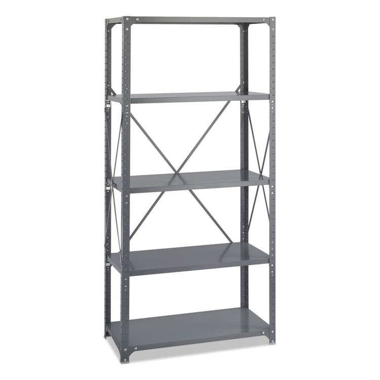 Safco Commercial Steel Shelving Unit, Five-Shelf, 36w x 18d x 75h, Dark Gray (SAF6266)