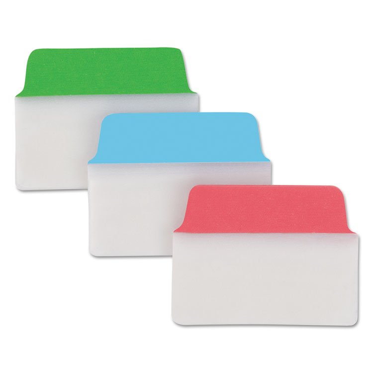 Avery Ultra Tabs Repositionable Tabs, Standard: 2" x 1.5", 1/5-Cut, Assorted Colors (Blue, Green and Red), 48/Pack (AVE74757)
