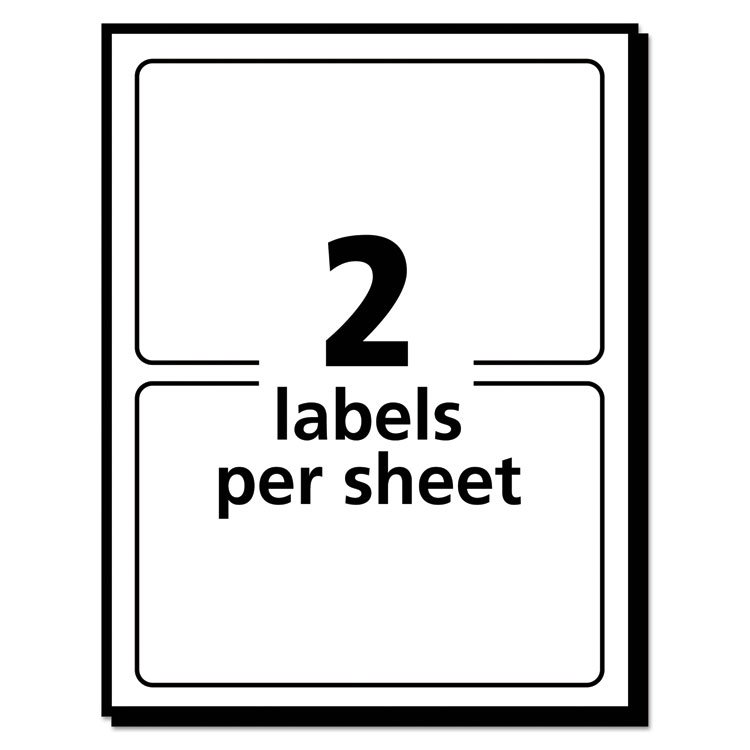 Avery Removable Multi-Use Labels, Inkjet/Laser Printers, 2 x 4, White, 2/Sheet, 50 Sheets/Pack, (5444) (AVE05444)