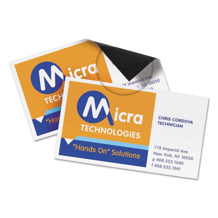 Avery Magnetic Business Cards, Inkjet, 2 x 3.5, White, 30 Cards, 10 Cards/Sheet, 3 Sheets/Pack (AVE8374)