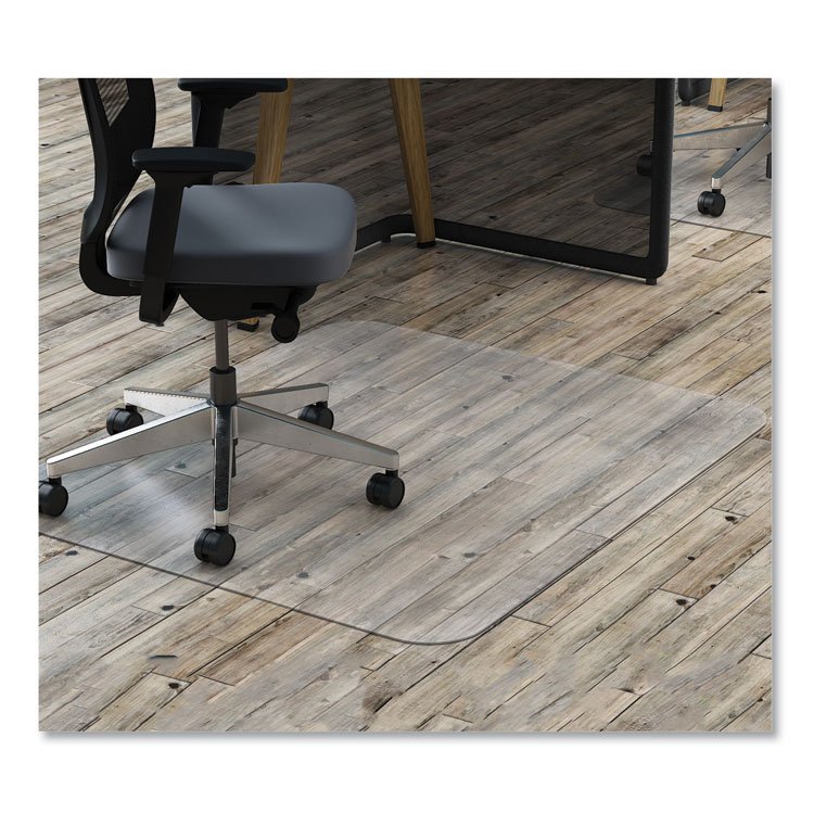 deflecto EconoMat All Day Use Chair Mat for Hard Floors, Rolled Packed, 45 x 53, Clear (DEFCM21242COM)