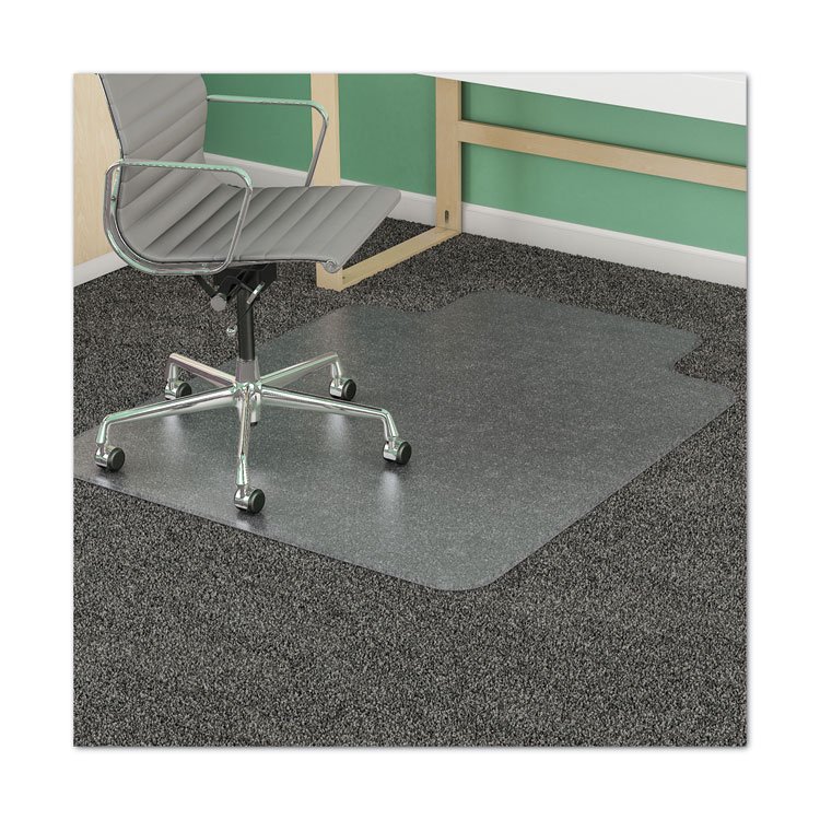 deflecto SuperMat Frequent Use Chair Mat for Medium Pile Carpet, 45 x 53, Wide Lipped, Clear (DEFCM14233)