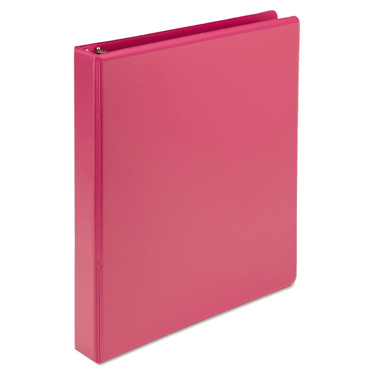 Samsill Earth’s Choice Plant-Based Durable Fashion View Binder, 3 Rings, 1" Capacity, 11 x 8.5, Berry, 2/Pack (SAMU86376)