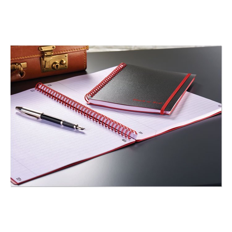 Black n' Red Flexible Cover Twinwire Notebooks, SCRIBZEE Compatible, 1-Subject, Wide/Legal Rule, Black Cover, (70) 8.25 x 5.63 Sheets (JDKC67009)