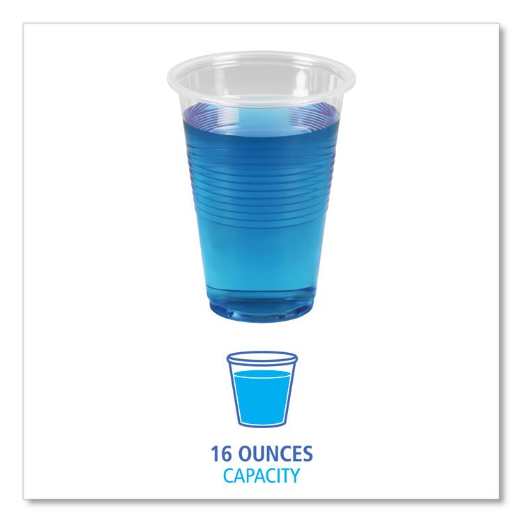 Boardwalk Translucent Plastic Cold Cups, 16 oz, Polypropylene, 50/Pack (BWKTRANSCUP16PK)