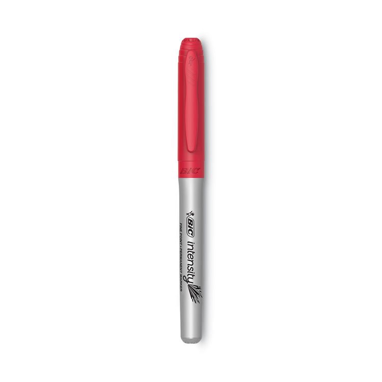 BIC Intensity Fine Tip Permanent Marker, Fine Bullet Tip, Rambunctious Red, Dozen (BICGPM11RD)