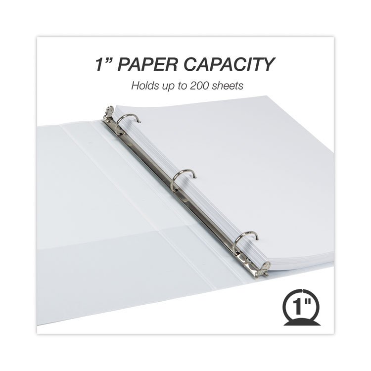 Samsill Earth's Choice Plant-Based Round Ring View Binder, 3 Rings, 1" Capacity, 11 x 8.5, White (SAM18937)