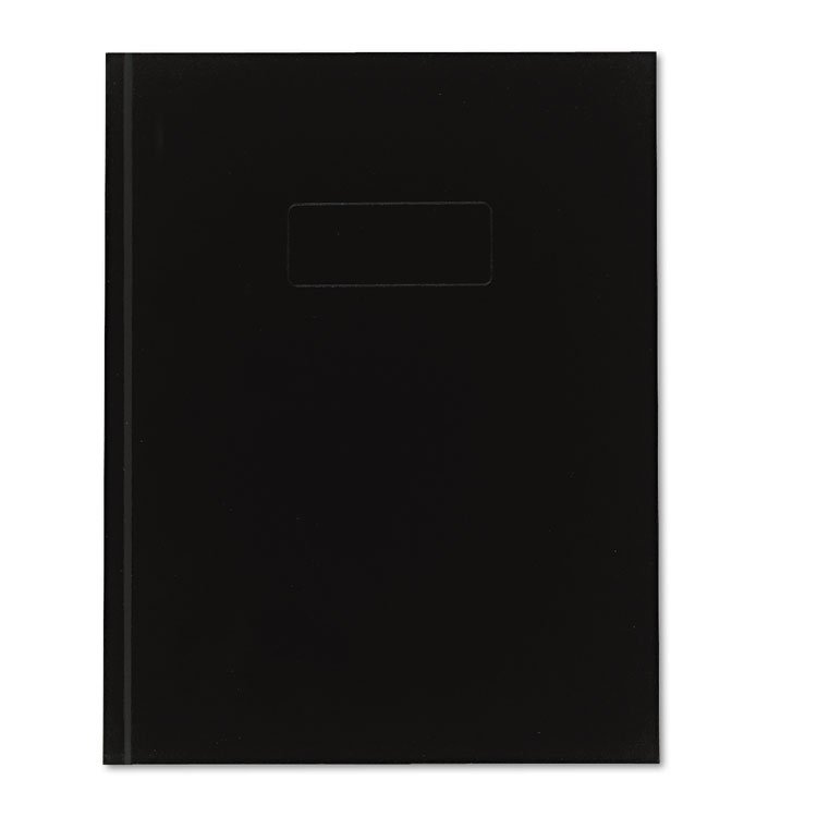Blueline Business Notebook with Self-Adhesive Labels, 1-Subject, Medium/College Rule, Black Cover, (192) 9.25 x 7.25 Sheets (REDA9)