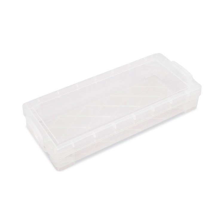 Advantus Super Stacker Pencil Box, Plastic, 8.25 x 3.75 x 1.5, Clear (AVT40309)