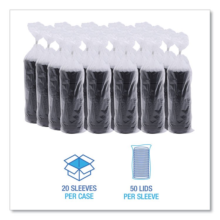 Boardwalk Hot Cup Lids, Fits 8 oz Hot Cups, Black, 1,000/Carton (BWKHOTBL8)