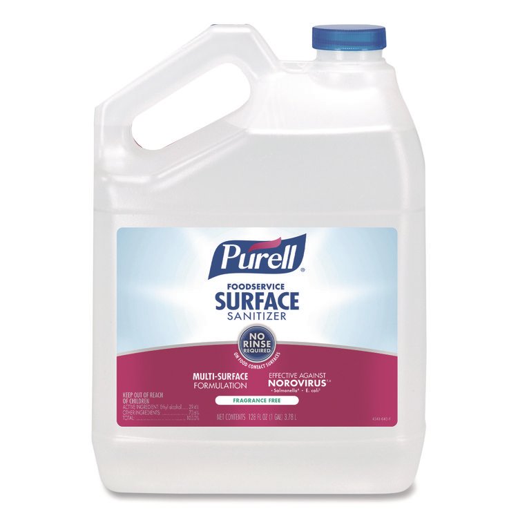 PURELL Foodservice Surface Sanitizer, Fragrance Free, 1 gal Bottle (GOJ434104EA)