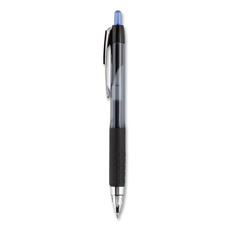 uniball Signo 207 Gel Pen, Retractable, Medium 0.7 mm, Blue Ink, Smoke/Black/Blue Barrel, 36/Box (UBC1921064)