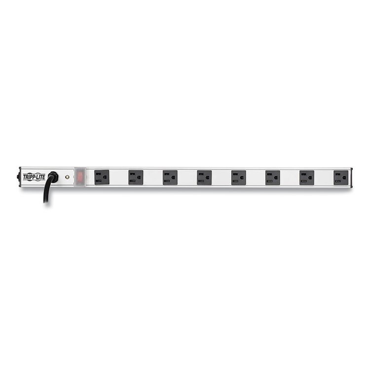 Vertical Power Strip, 8 Outlets, 15 ft Cord, Silver (TRPPS2408)
