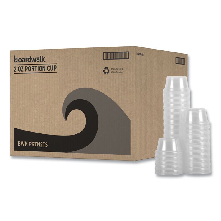 Boardwalk Souffle/Portion Cups, 2 oz, Plastic, Clear, 125/Sleeve, 20 Sleeves/Carton (BWKPRTN2TS)