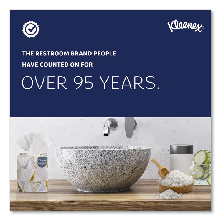 Kleenex Boutique White Facial Tissue for Business, Pop-Up Box, 2-Ply, 95 Sheets/Box, 6 Boxes/Pack (KCC21271)
