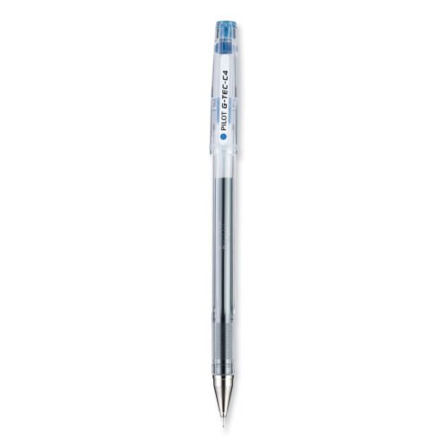 Pilot G-TEC-C Ultra Gel Pen, Stick, Extra-Fine 0.4 mm, Blue Ink, Clear/Blue Barrel, Dozen (PIL35492)