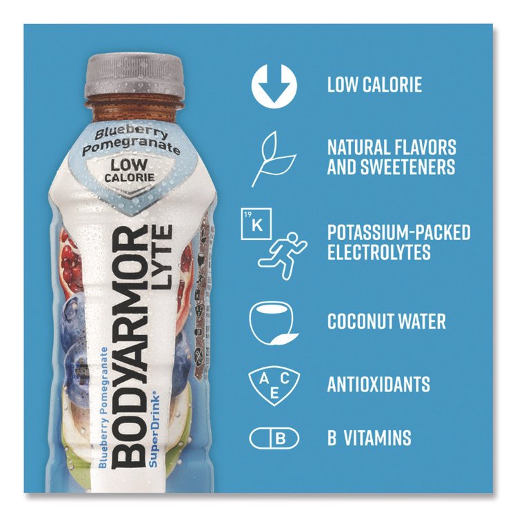 BDA10002011 - BodyArmor LYTE Sports Drink, Blueberry Pomegranate, 16 oz Bottle, 12/Pack (BDA10002011) - Image 3