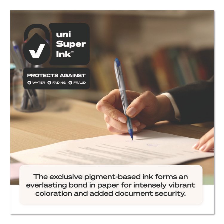 UBC69023 - uniball VISION ELITE Hybrid Gel Pen, Stick, Bold 0.8 mm, Red Ink, White/Red/Clear Barrel (UBC69023) - Image 7