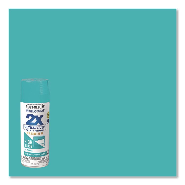 RST331175 - Rust-Oleum Painter's Touch 2X Ultra Cover Spray Paint, High Gloss St. Tropez, 12 oz Aerosol Can, 6/Carton (RST331175) - Image 4
