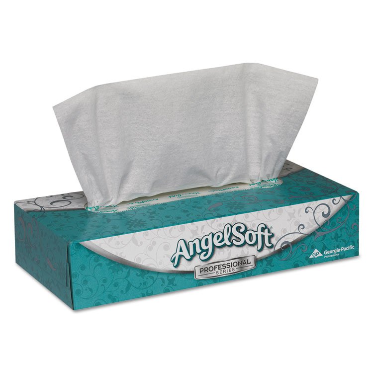 Georgia Pacific Professional Angel Soft ps Premium Facial Tissue, Flat Box, 2-Ply, White, 100 Sheets/Box (GPC48580BX)