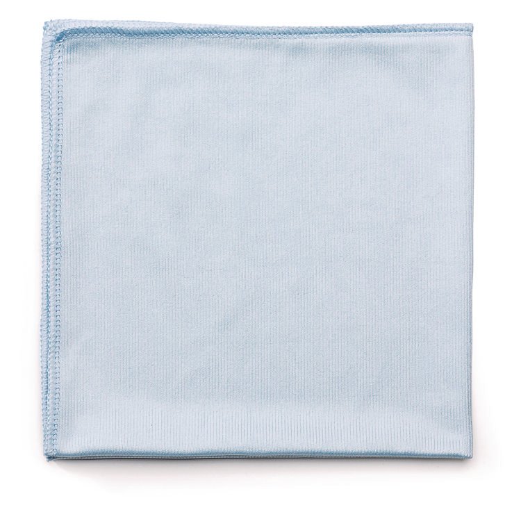 Rubbermaid Commercial Executive Series Hygen Cleaning Cloths, Glass Microfiber, 16 x 16, Blue, 12/Carton (RCPQ630)