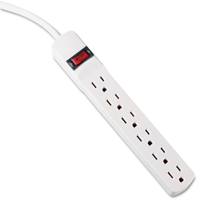 Innovera Power Strip, 6 Outlets, 15 ft Cord, Ivory (IVR73315)