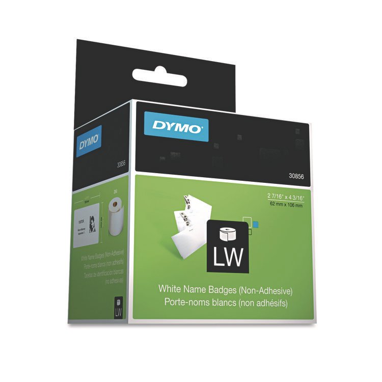 DYMO Name Badge Insert Labels, 2.43" x 4.18", White, 250 Labels/Box (DYM30856)
